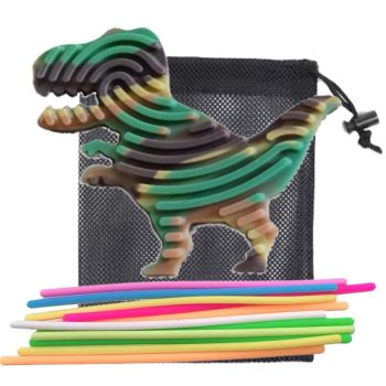  Jucărie senzorială (silicon) Dinozaur kaki (SENSORY-DINOSAUR)