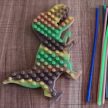 Jucărie senzorială (silicon) Dinozaur kaki (SENSORY-DINOSAUR)